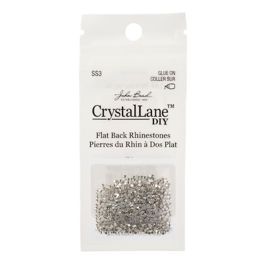 Crystal Lane DIY SS3 Round Glass Flatback Rhinestones, 1,440ct